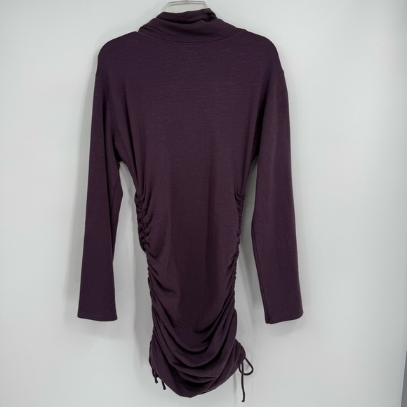 Daily Practice Anthropologie Long Sleeve Ruched Mini Dress Plum Purple Size S - Picture 12 of 15